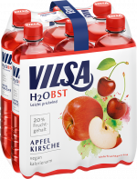 Sixpack VILSA H2Obst Apfel-Kirsche PET 0,75l