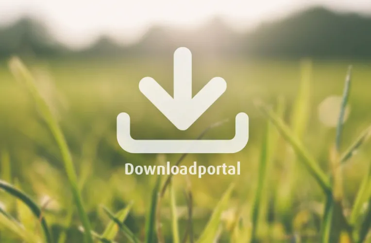 Downloadicon vor einer Aufnahme einer Wiese
